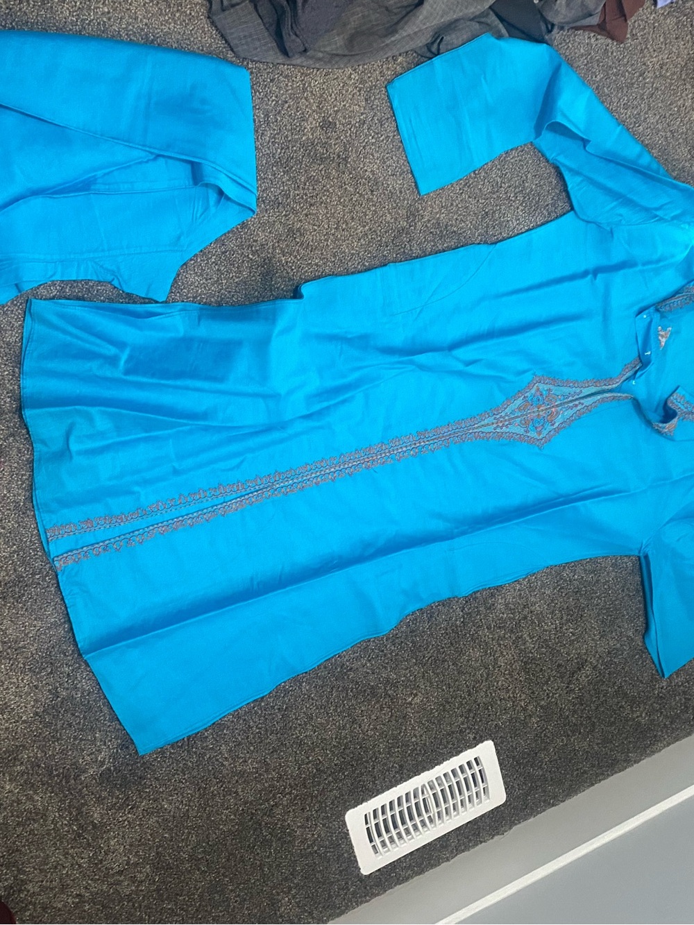 Turquoise Embroidered Women's Tunic Dress